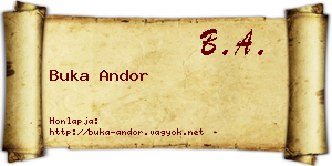 Buka Andor névjegykártya