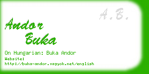 andor buka business card